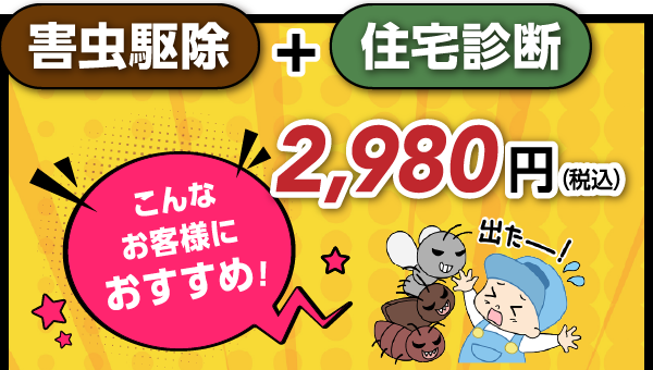 害虫駆除＋住宅診断を2,980円で！